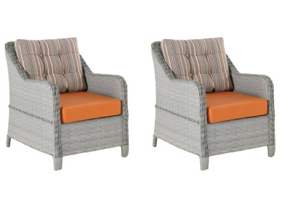 Sessel Orange Grau Farbe Stil Modern Weicher Sessel Metallrahmen Neu