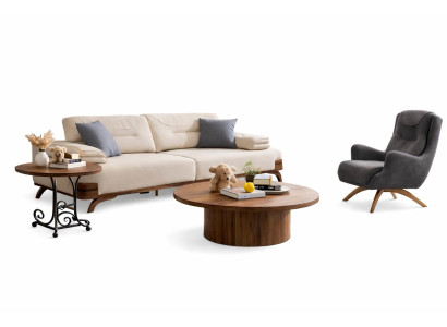 Wohnzimmer Set Modern Mehrfarbig Designer-Set Komfortabel Stoff Holz