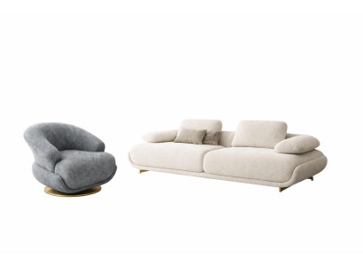 Wohnzimmer Set Modern Mehrfarbig Designer-Set Komfortabel Stoff Holz