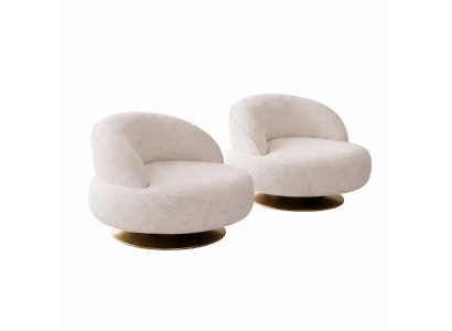 Wohnzimmer Set Modern Weiß Designer-Bergère Komfortabel Stoff