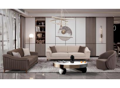 Bequemes 3-Sitzer Sofa und Sessel für modernen Raum