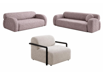 Wohnzimmer Set Modern Mehrfarbig Designer-Sessel Komfortabel Stoff
