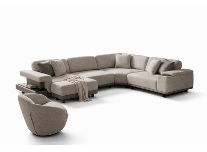 Wohnzimmer Set Modern Grau Designer-Ecksofa Komfortabel Minimalismus