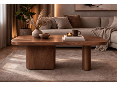 Moderner Brauner Couchtisch Wohnzimmertisch Elegante Holztische
