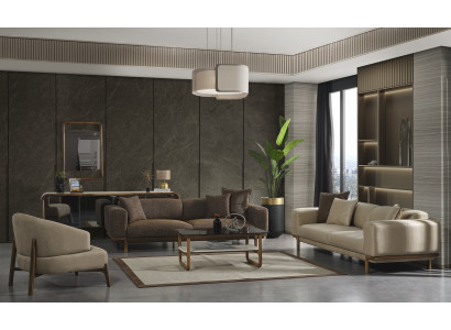 Modernes Wohnzimmer-Set mit 3+3+1 Sitzern im stilvollen Design