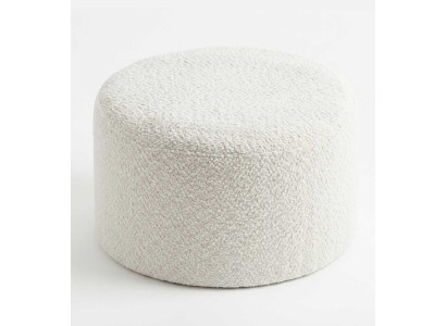 Puff Stil modern Farbe beige weich Wohnzimmer Stoff neu rund kompakt