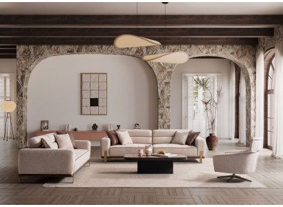 Modernes Wohnzimmer-Set mit 3+3+1 Sitzern im stilvollen Design