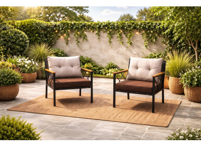 2x Sessel Stil modern Farbe braun weich bequem Kissen neu vielseitig