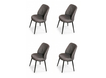 4x Stühle Stil modern Farbe grau neu kompakt vielseitig weich bequem