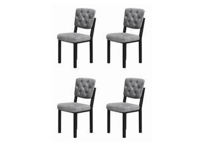4x Stühle Stil modern Farbe grau neu weich bequem Stoff vielseitig