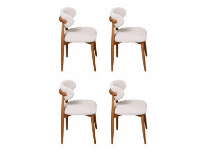 4x Stühle Stil modern Farbe beige braun weich bequem neu Esszimmer