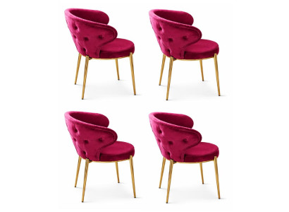 4x Stühle Stil modern Farbe rot Esszimmer neu weich bequem vielseitig