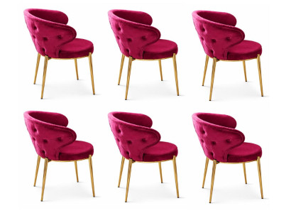 6x Stühle Stil modern Farbe rot Esszimmer neu vielseitig weich bequem