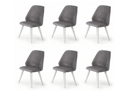 6x Stühle Stil modern Farbe grau bequem neu Esszimmer komfortabel weich