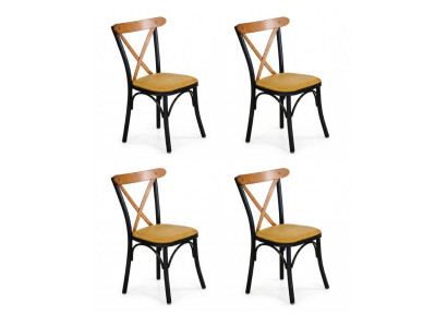 4x Stühle Stil modern Farbe schwarz bequem neu Esszimmer komfortabel