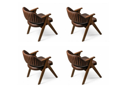 4x Stühle Stil modern Farbe braun neu bequem Wohnzimmer komfortabel
