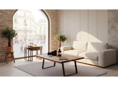 Couchtisch Satztische Wohnzimmer Stil modern Farbe braun neu praktisch