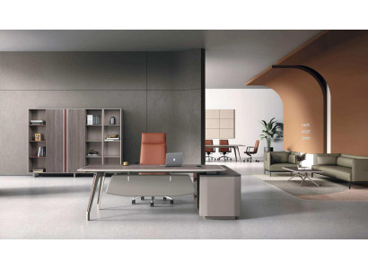 Modernes Arbeitszimmer Set Eckschreibtisch Aufbewahrungsschrank 2tlg