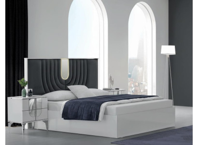 3-tlg. Schlafzimmer-Set mit Bett und 2 Nachttischen