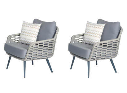 2x Sessel Modern Sessel Terrassenmöbel Terrasse Sessel Modern Stil