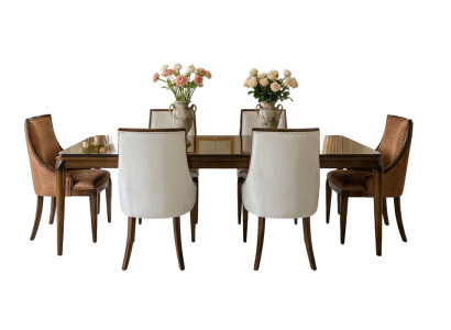 Modernes 7-tlg. Esszimmer-Set mit Tisch und 6 Stühlen