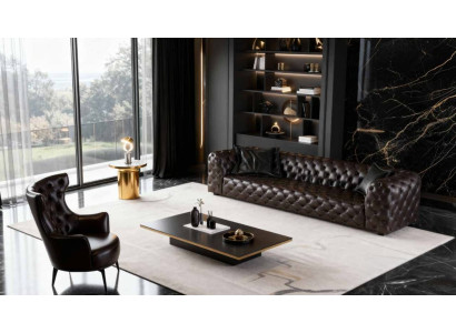 3 Sitzer Sofa Sessel Wohnzimmer Stil modern Farbe schwarz neu weich