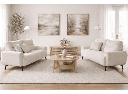 2x 3 Sitzer Sofa Stil modern Farbe weiß neu bequem praktisch Wohnzimmer