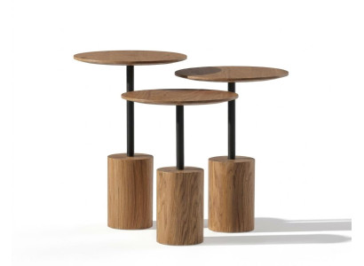 3x Beistelltisch Wohnzimmer Stil modern Farbe braun neu praktisch rund