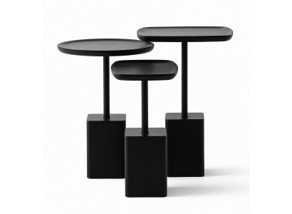 3x Beistelltisch Stil modern Farbe schwarz neu praktisch Wohnzimmer