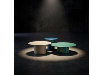 3x Beistelltisch Stil modern Farbe weiß grün blau neu Wohnzimmer rund