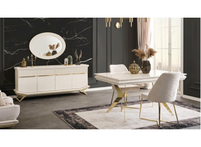 Tisch Konsole Spiegel Wohnzimmer Stil modern Farbe weiß neu praktisch