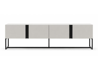 Moderner Sideboard in Hellgrau mit schwarzen Akzenten und klarer Linie