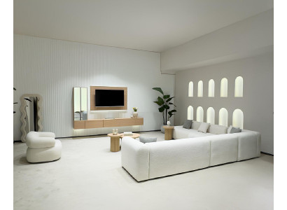 Robuste Wohnzimmer TV-Möbel Designer TV-Wand 2x TV-Unterschränke