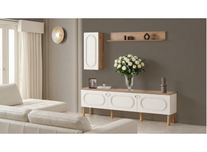 Wohnwand Regal Schrank Regal Stil modern Farbe beige praktisch