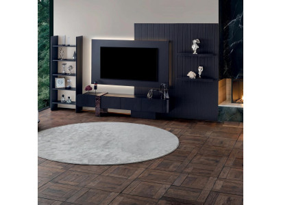 Moderne Luxus Wohnwand Schwarz Set TV Möbel Wohnzimmer Schrank
