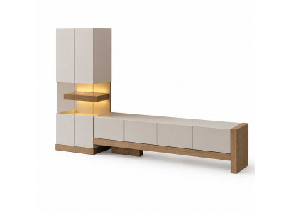 Wohnzimmer Vitrine  Medienmöbel TV-Lowboard Fernsehkommode Medienkonsole