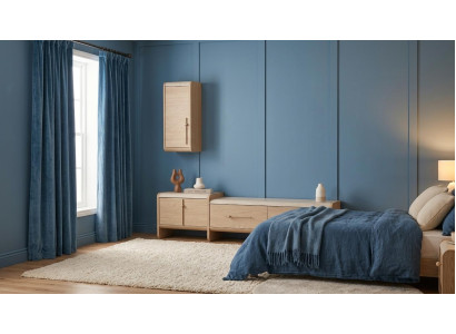 Wohnwand Schrank Sideboard Wohnzimmer Stil modern Farbe beige neu praktisch