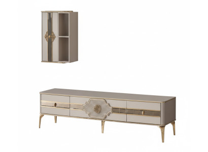 Modernes 2-teiliges Wohnzimmer-Set: TV-Lowboard & Wohnwand