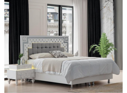 Modernes Weißes 3-teiliges Schlafzimmer-Set mit Bett Nachttischen