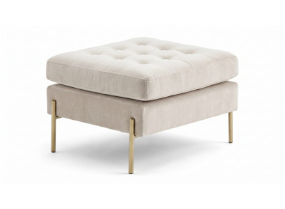 Beiger weicher Hocker quadratischer Hocker mit Metallbeinen Wohnzimmer