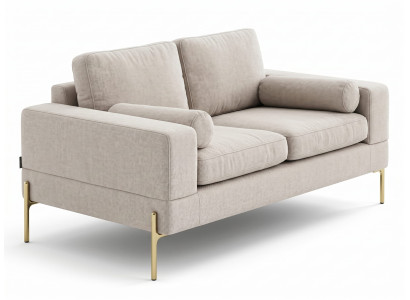 Beiges 2-Sitzer-Sofa Weiches Stoffsofa Hochwertige Wohnzimmermöbel