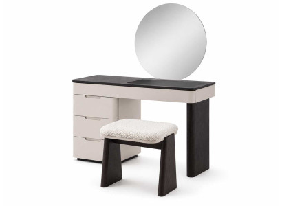 Schlafzimmer Schminktisch mit Spiegel Designer Hocker Set 3tlg