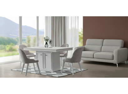 Modernes 5-teiliges Esszimmer-Set mit Esstisch und 4 Stühlen.