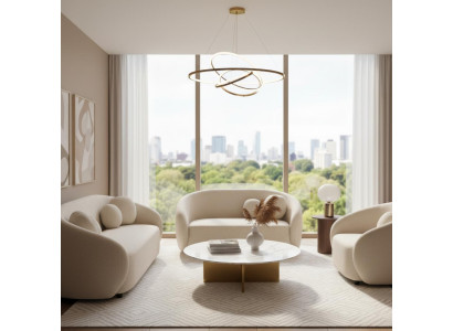 Beiges Wohnzimmer-Set 3+2+1-Sitzer-Sofas Hochwertige Polstersofas