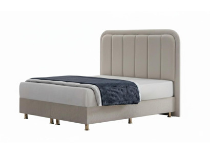 Modernes Beiges Doppelbett Exklusive Schlafzimmer Textilbetten