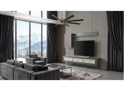 TV board Wandregal Wohnzimmer Stil modern grau praktisch komfortabel
