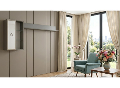 Wandschrank Wandregal Stil modern grau Wohnzimmer komfortabel