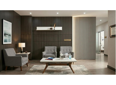 Couchtisch Wandregal Wohnzimmer Stil modern weiß bequem