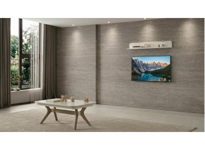 Couchtisch Wandregal Stil modern weiß rechteckig Wohnzimmer