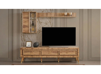 TV board Wandschrank Wandregal Stil modern braun geräumig praktisch